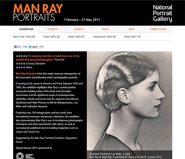 Exhibit MAN RAY PORTRAITS - London 2013