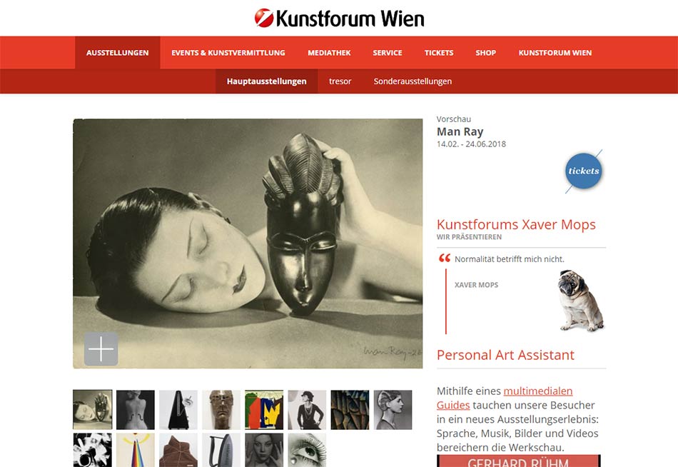 Exposition au Kunstforum de Vienne (Autriche) 14/02-24/06/2018