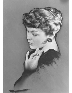 Dress by Schiaparelli female model in 3/4 face bust, evening dress ...