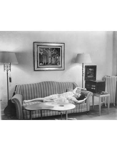 Juliet   Juliet, woman lying on sofa with painting "Le Beau Temps 2...