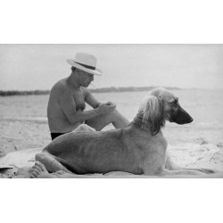 Pablo Picasso with his dog