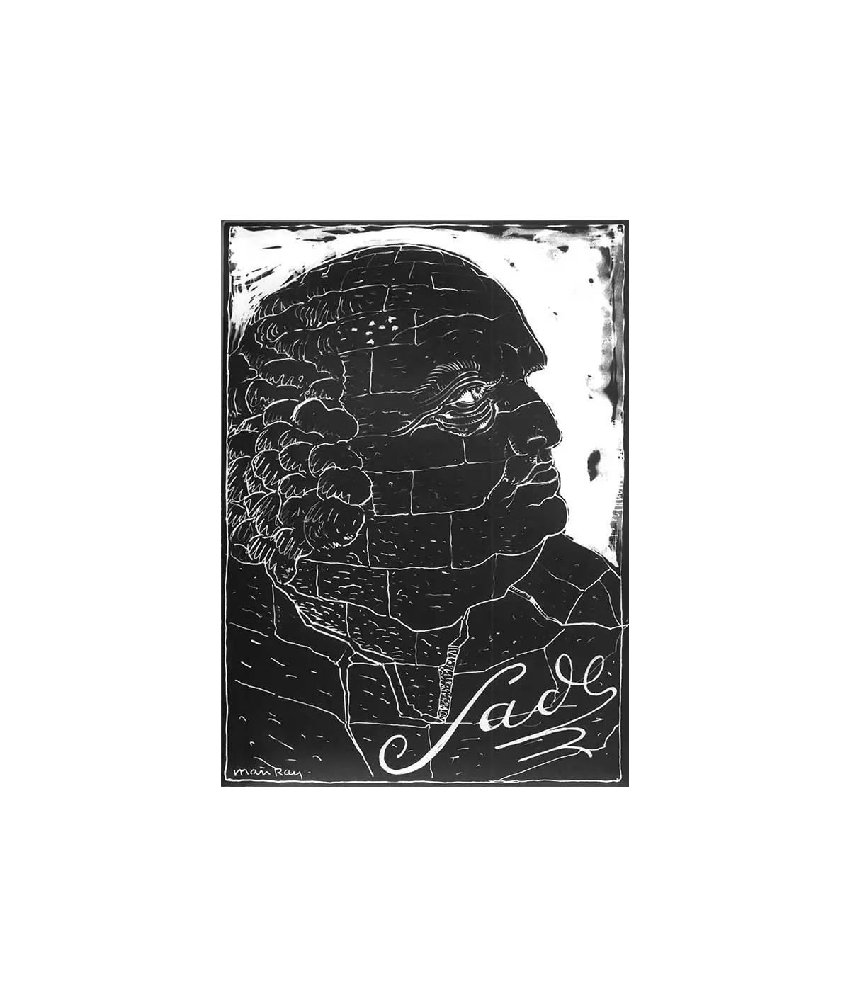 manray|Man Ray photo / TELIMAGE|Imaginary portrait of Sade||Drawing