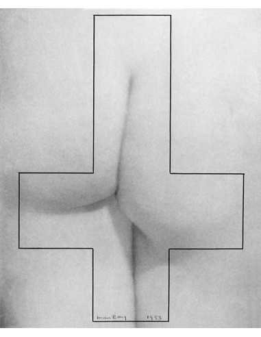 Monument à D.A.F. de Sade image d'un fessier féminin avec croix des...