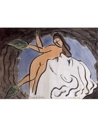 Diane et Caroline Aquarelle, pinceau et encre sur papier, signé, da...