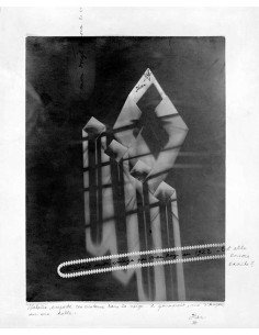 Rayographie, Cocteau Rayographie avec poème et signature de Jean Co...