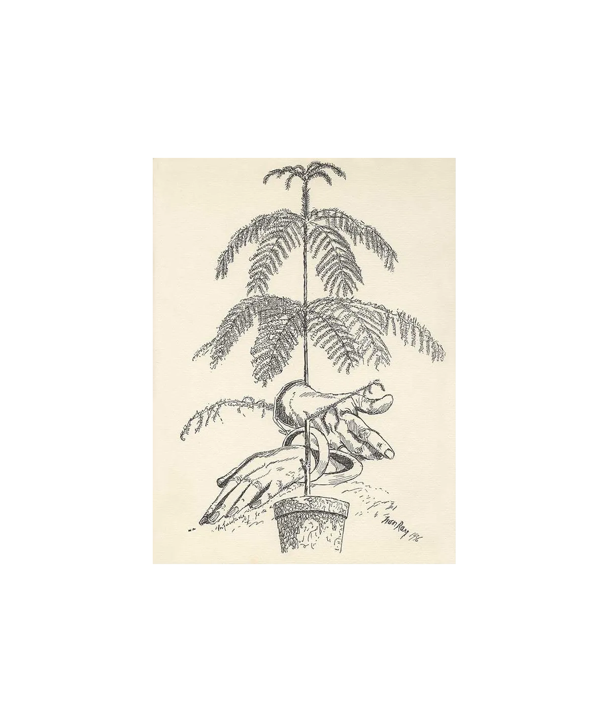 manray|Man Ray photo / TELIMAGE|Les Mains Libres, p.45 : The fear and the anxiety||Drawing