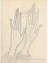 Les Mains Libres, p.66 : Solitary Hands of woman raised with thread...