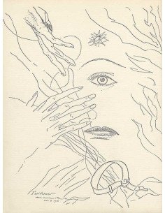 Les Mains Libres, p.18 : L'évidence Oeil, bouche, deux mains, étoil...