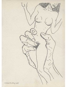 Les Mains Libres, p.93 : Power Big hand holding the body of a nude ...