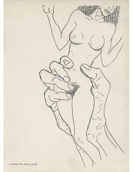 Les Mains Libres, p.93 : Power Big hand holding the body of a nude ...