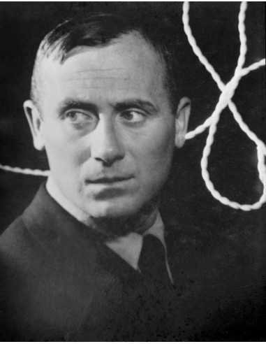 Joan Miró portrait homme de face, regardant de côté, avec corde - p...