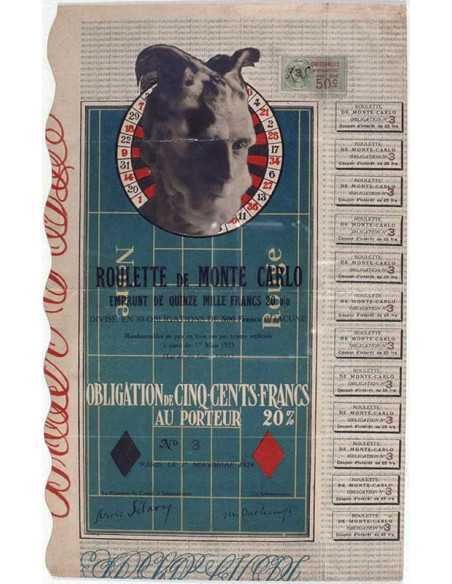 Marcel Duchamp: Obligation pour la Roulette de Monte-Carlo Obligati...