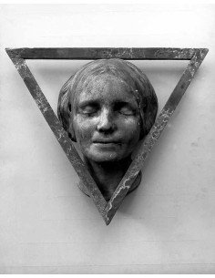 Stranger from the Seine woman face mask inside a triangle this plas...