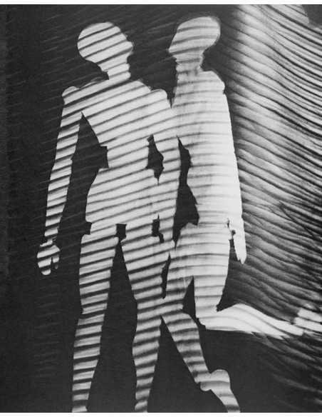 Rayography human couple figure Mr and Mrs Woodman shape with stripe...