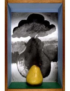 La poire dans la boite objet - boite peinte contenant une poire syn...
