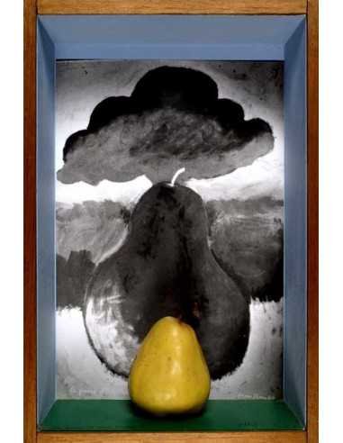 La poire dans la boite objet - boite peinte contenant une poire syn...