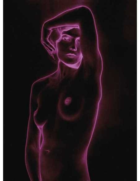 Beauty in Ultraviolets Nude woman,raised arm, solarization, coloriz...