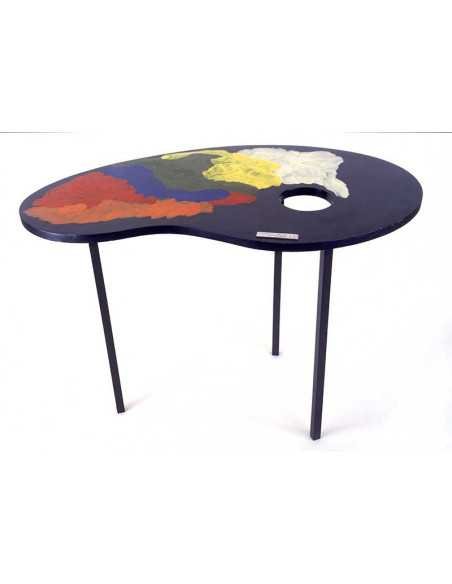 Palettable Painted palette on wooden legs, edition in 10 copies. by...