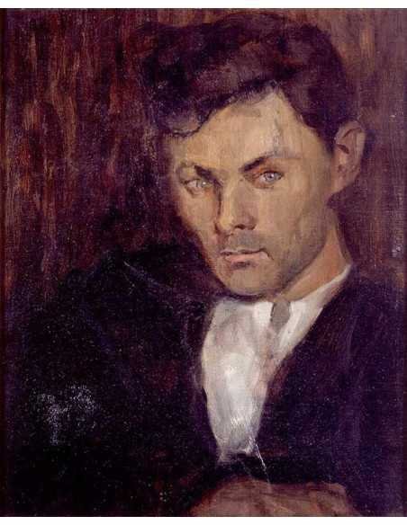 Portrait jeune Homme peinture huile sur toile - portrait jeune homm...