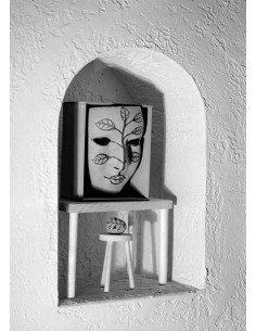 Masque repeint Masque avec dessin de feuille, feuillage. "Toutes le...