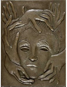 Sans titre (Tête aux mains) bronze - d'après un dessin de Electro-M...