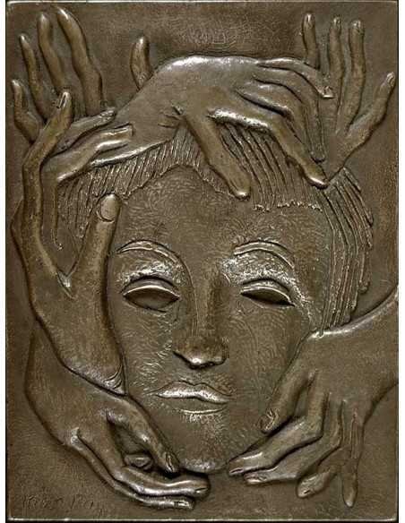 Sans titre (Tête aux mains) bronze - d'après un dessin de Electro-M...