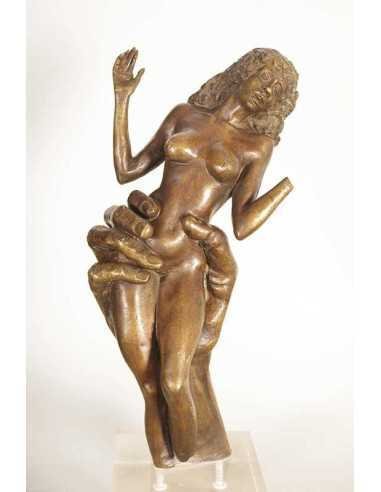 Pouvoir bronze main enserrant le bassin d'une femme nue , d'après u...
