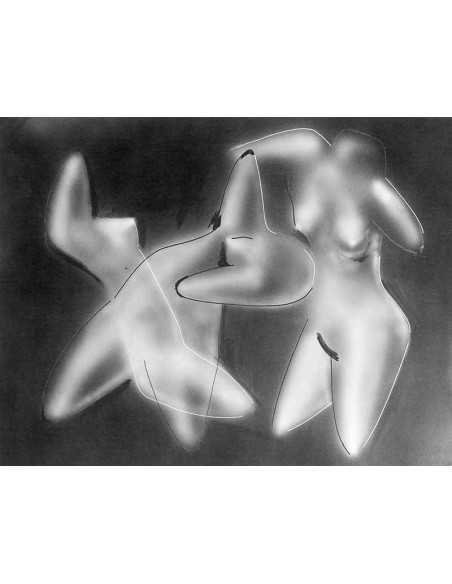 Les trois grâces Aérographe et gouache - trois corps de femmes Publ...