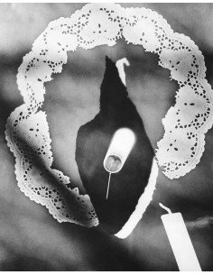 Rayography (lace) candle, paper collar lace placemat In the book "O...