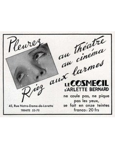 Cosmecil (Larmes) Publicité pour Cosmecil, paru dans Paris Magazine...