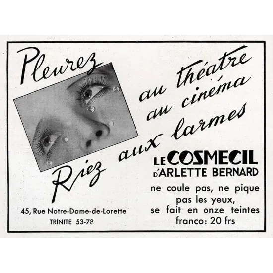 manray|Man Ray photo / TELIMAGE|Glass tears for advertising||Magazines (VU, Paris Magazine, ...)