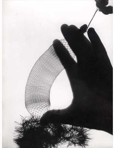 Rayography hand hand holding a small round net Rayography hand