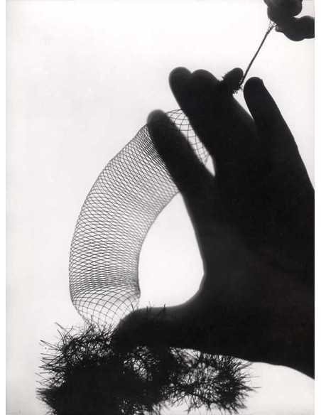 Rayography hand hand holding a small round net Rayography hand