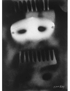 Chimère masquée aérographe, peinture noire et assemblage de fils su...