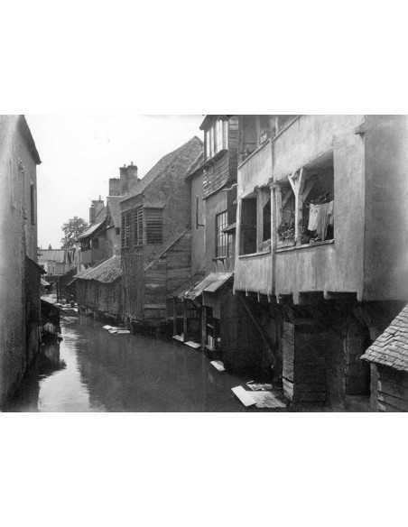 Washhouses washhouses on the edge of a river, village on the banks ...