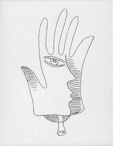 Glass Plate : Jacqueline profil in hand with eye, glass plate Title...