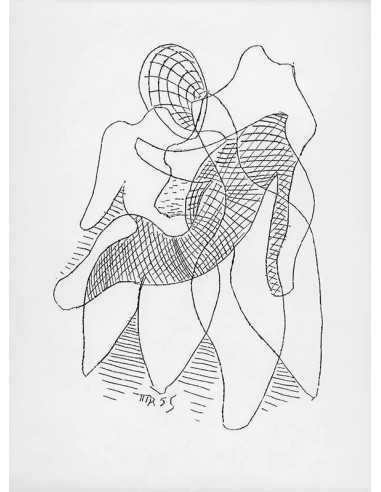 Glass Plate : Germaine bodies intertwined, glass-plate : drypoint d...