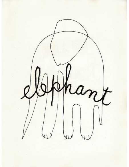 Elephant dessin pour illustrer la lettre E Alphabet for Adults - 19...