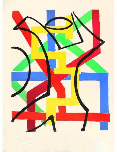 Pour Eluard lithographie en couleur, 120 ex. Edition Astrid-Varese,...