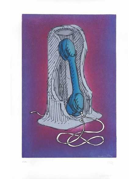 Le téléphone rose gravure en couleur, 50,5 x 32,5 cm, en 120 ex. Ed...