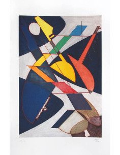 Symphony or Orchestra color etching with aquatint, 76.5 x 56.5 cm, ...