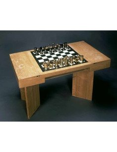 Chessboard by Man Ray, 1962 Chessboard table by Man Ray, dark and g...
