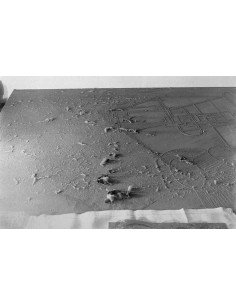 Élevage de poussières vue plongeante sur poussières accumulées au-d...