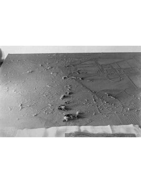 Élevage de poussières vue plongeante sur poussières accumulées au-d...