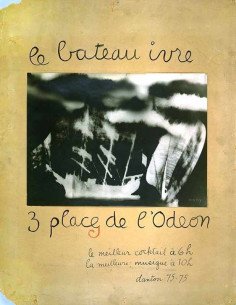 Le bateau ivre affiche pour le café Le Bateau Ivre, avec rayographi...