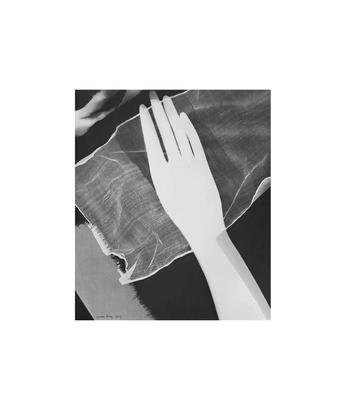 manray|Man Ray photo / TELIMAGE|Rayography (hand on gauze)||Rayographs