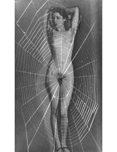 Spider woman femme nue de face - superposition avec toile d'araigné...