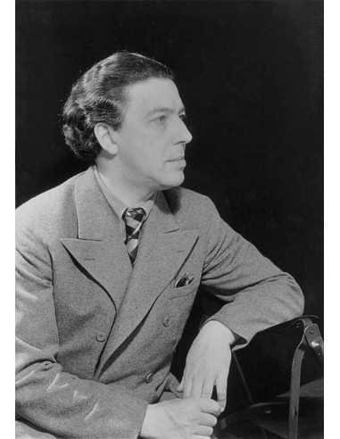 André Breton portrait homme assis de profil accoudé à sa chaise - é...