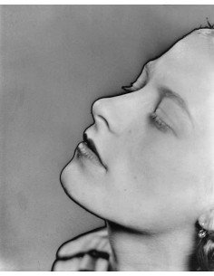 profil solarisé portrait visage de femme non identifiée, de profil ...