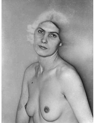 Natasha nude woman half-length shot three-quaters body looking at c...